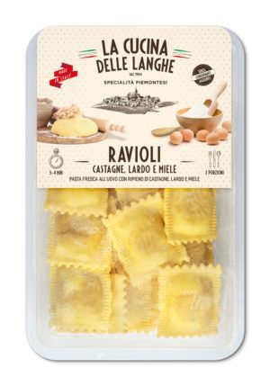 Ravioli castagne, lardo e miele